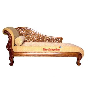 Teak Wood Hand Carved Antique Diwan Couch