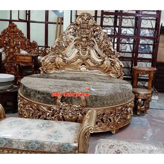 Teak Wood Royal Round Bed