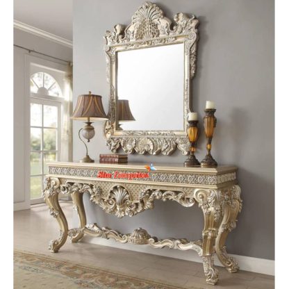Star Enterprises Wooden Carved Traditional Console Table CNSL-029 - Image 4