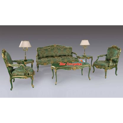 Star Enterprises Wooden Hand Carved French Style Sofa SOFA-067 - Image 4