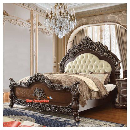 Star Enterprises Wooden Royal King Size Bed BD-037 - Image 5