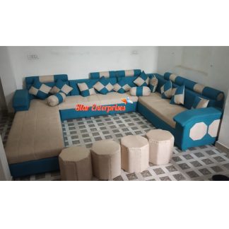 Designer Solid Wood L-Shape Sofa Set