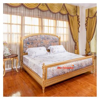 Gold Finish Wooden Classic Bed