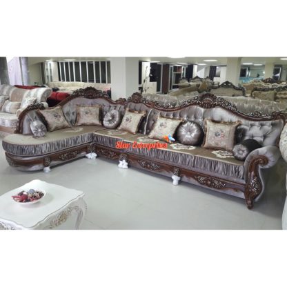 Modern Style Solid Wood L-Shape Sofa Set