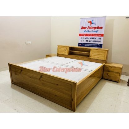 Pine Wood Modern Style Double Bed