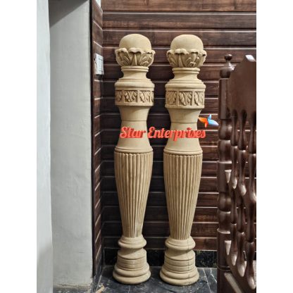 Teak Wood Hand Carved Master Pillars