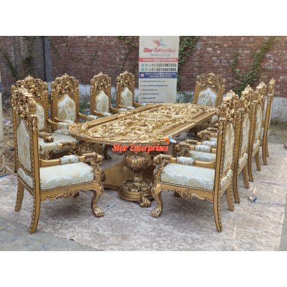 Teak Wood Royal Maharaja Dining Set