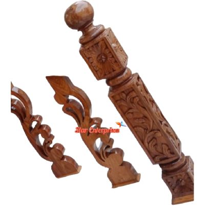 Wooden Classic Hand Carved Railing Pillars