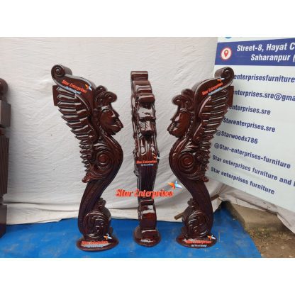 High Quality Wooden Lion Shape Master Railing Pillars