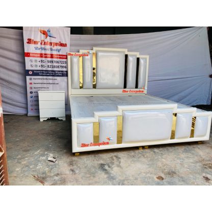 Star Enterprises Wooden Modern Style Double Bed BD-0103 - Image 4