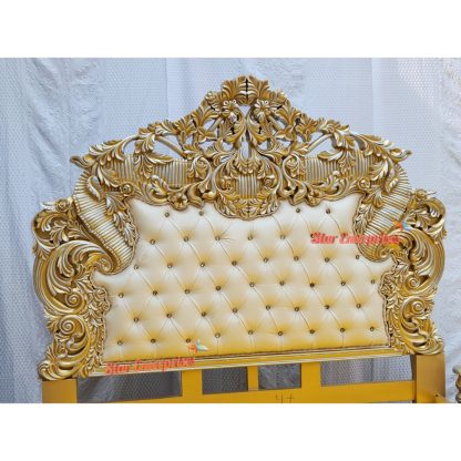 Star Enterprises Wooden Royal Antique Hand Carved Bed BD-076 - Image 4