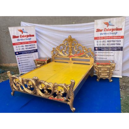 Star Enterprises Wooden Royal Queen Size Bed BD-095 - Image 3