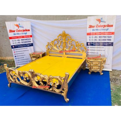 Star Enterprises Wooden Royal Queen Size Bed BD-095 - Image 4