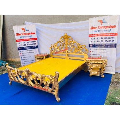 Star Enterprises Wooden Royal Queen Size Bed BD-095 - Image 5
