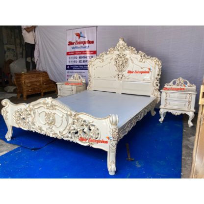 Star Enterprises Wooden Royal Queen Size Bed BD-092 - Image 2