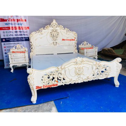 Star Enterprises Wooden Royal Queen Size Bed BD-092 - Image 3