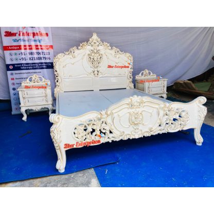 Star Enterprises Wooden Royal Queen Size Bed BD-092 - Image 5