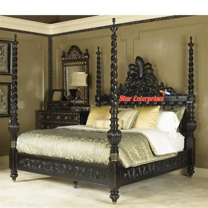 Heavy Carved Luxury Canopy Bed