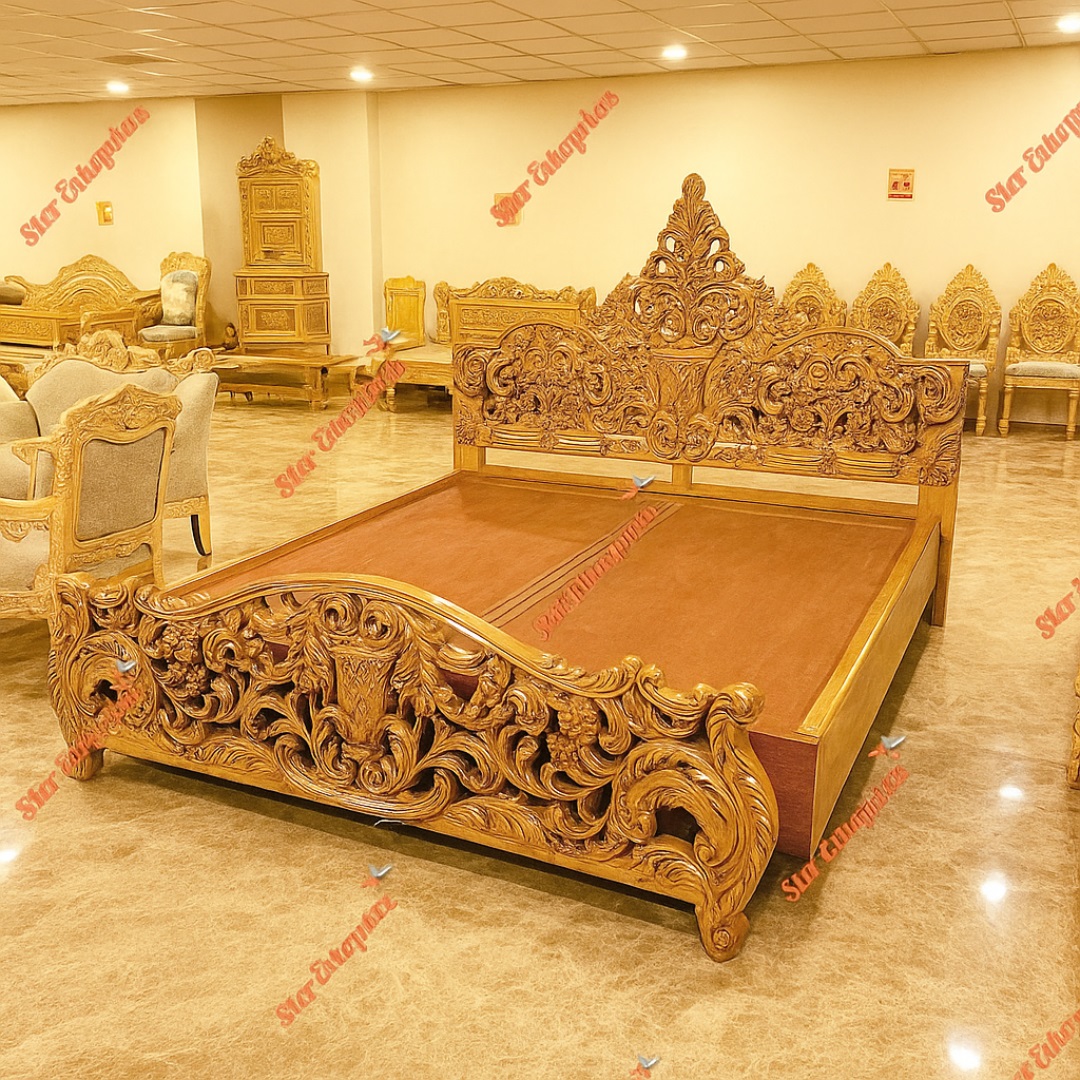 Premium Teak Wood Carved Bed