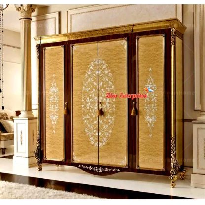 Royal Glossy Hand Carving Wardrobe