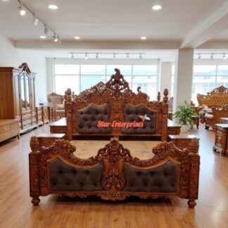 Teak Wood Hand Carved Bed