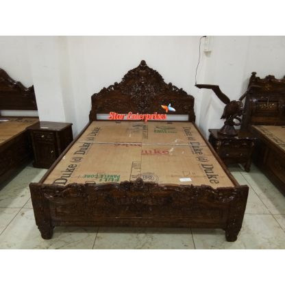 Teak Wood Hand Carved Premium Bed