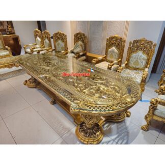 Teak-Wood-Heavy-Carved-Maharaja-Dining