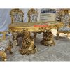 Star Enterprises Teak Wood Heavy Floral Hand Carved Luxury Dining Set DNG-029 - Image 11
