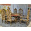 Star Enterprises Teak Wood Heavy Floral Hand Carved Luxury Dining Set DNG-029 - Image 12