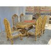 Star Enterprises Teak Wood Heavy Floral Hand Carved Luxury Dining Set DNG-029 - Image 5
