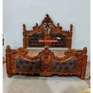 Teak Wood Traditional Hand Carved Bed