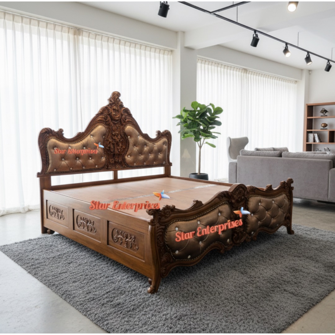 Wooden Designer Double Bed