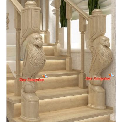 Wooden Eagle Hand Carved Master And Railing Pillars