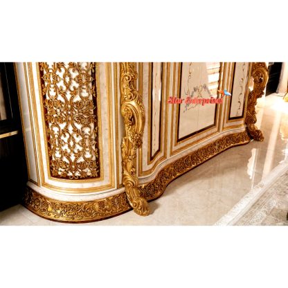 Star Enterprises Wooden Luxury Deep Hand Carving Wardrobe ALM-043 - Image 3