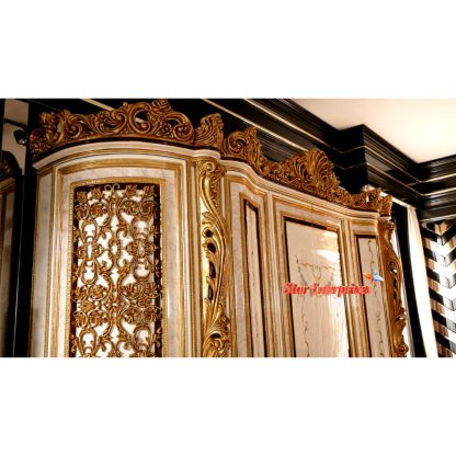 Star Enterprises Wooden Luxury Deep Hand Carving Wardrobe ALM-043 - Image 2