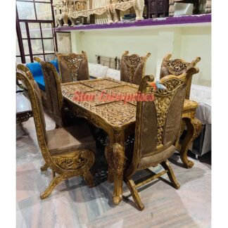 Antique-Teak-Wood-Hand-Carving-Dining-Set