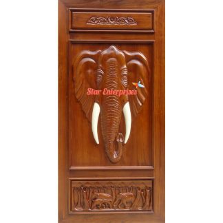 Elephant Hand Carved Luxury Single Door