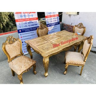 Sheesham Wood Antique Dining Table Set