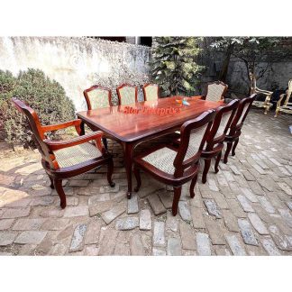 Teak Wood Antique Classic Dining Table Set