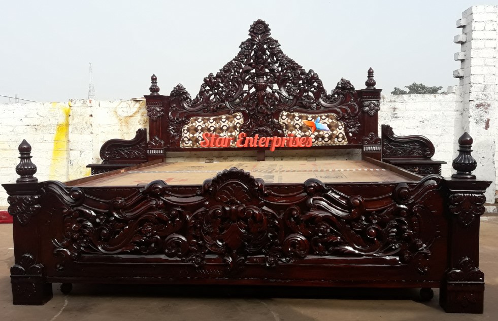 Teak-Wood-Antique-Indian-Style-King-Size-Bed