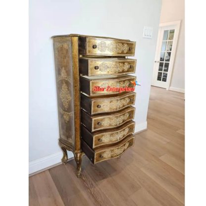 Star Enterprises Teak Wood Italian Style Chest of Drawers CHDR-030 - Image 5