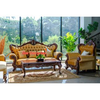 Teak Wood Traditional Hand Carved Sofa Set