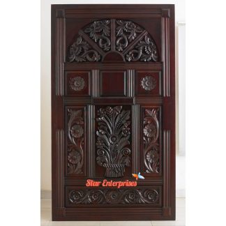 Teak Wood Vintage Hand Carved Single Door