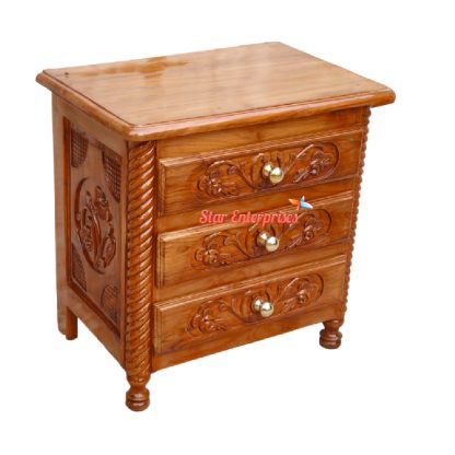 Star Enterprises Wooden Antique Bed Side Table BDSD-032 - Image 2