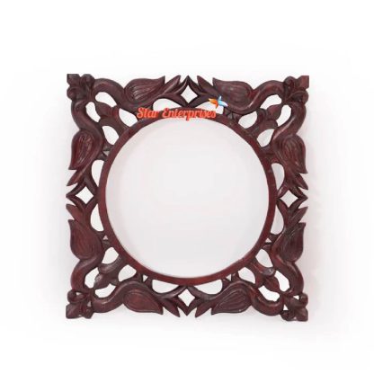 Wooden Bird Structure Round Mirror Frame