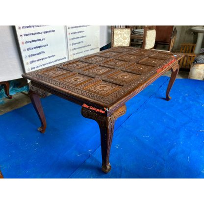 Star Enterprises Wooden Engraving Classic Dining Table Set DNG-050 - Image 6