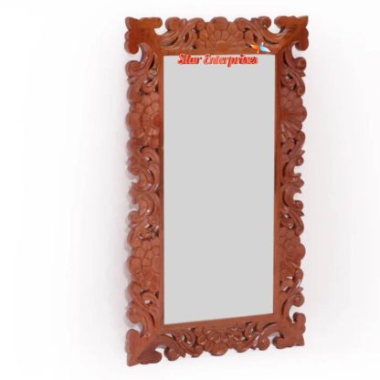 Wooden Floral Design Mirror Frame