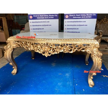 Star Enterprises Wooden Hand Carved Royal Dining Table Set DNG-041 - Image 2