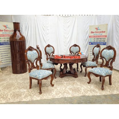 Wooden Round Traditional Style Dining Set