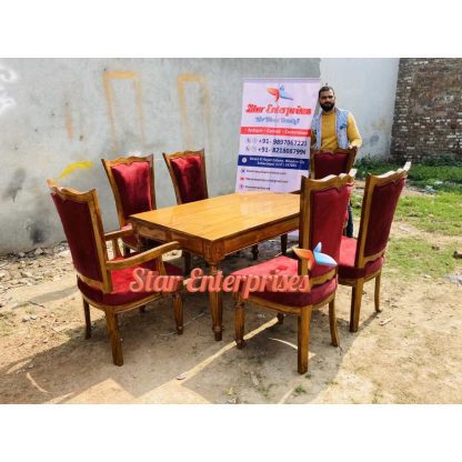 Star Enterprises Wooden Royal Dining Table Set DNG-057 - Image 2